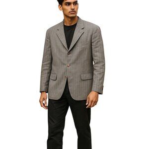 Brunello Cucinelli Gray Blazer. Size 56 100% Linen. Display Model.